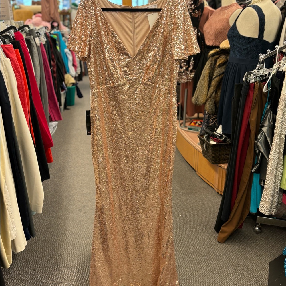 Ever Pretty ladies 18 peach Sequin dress NEW